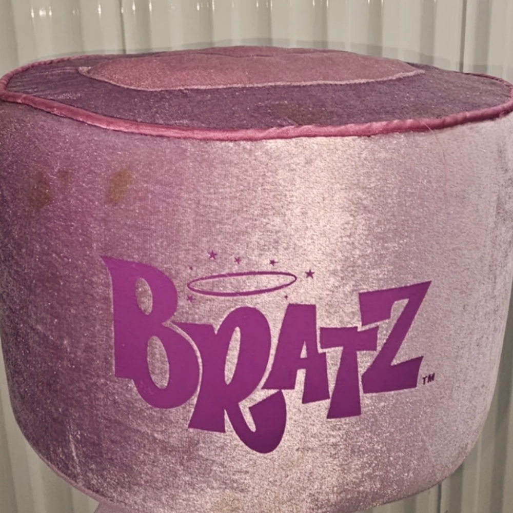 ISO Bratz Home Decor Purple Satin Lip Logo Footrest Pouf